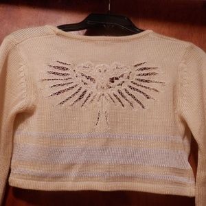 Vintage BCBG Max Azria beaded Dragon Bird sweater jacket Bolero XS